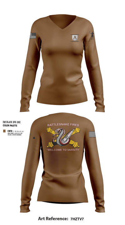 Task Force Rattlesnake FIST 27945437 Women's Long Sleeve V-neck Shirt - 6