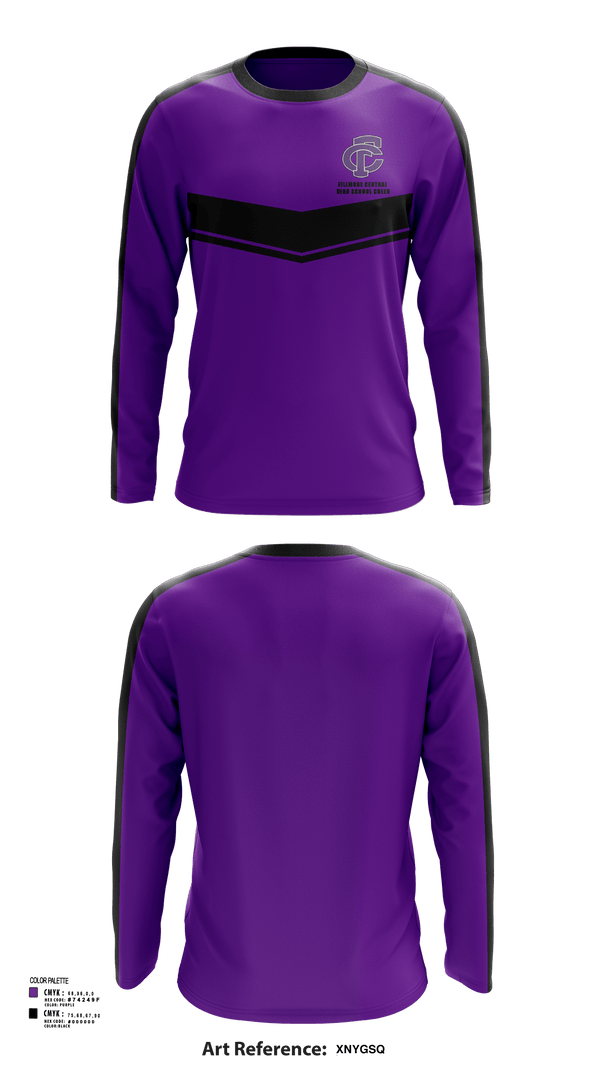 Long Sleeve Performance Shirt, Fillmore Central High School Cheer, Cheer, Teamtime, Team time, sublimation, custom sports apparel, team uniforms, spirit wear, spiritwear, sports uniforms, custom shirts, team store, custom team store, fundraiser sports, apparel fundraiser