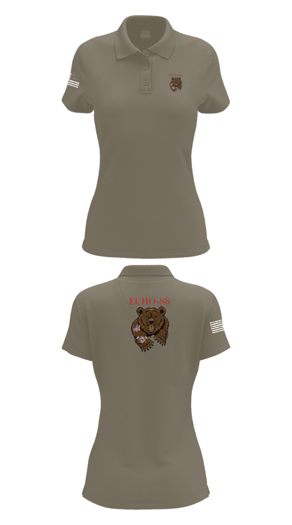 Womens Short Sleeve Performance Polo, ECHO-88, , Teamtime, Team time, sublimation, custom sports apparel, team uniforms, spirit wear, spiritwear, sports uniforms, custom shirts, team store, custom team store, fundraiser sports, apparel fundraiser