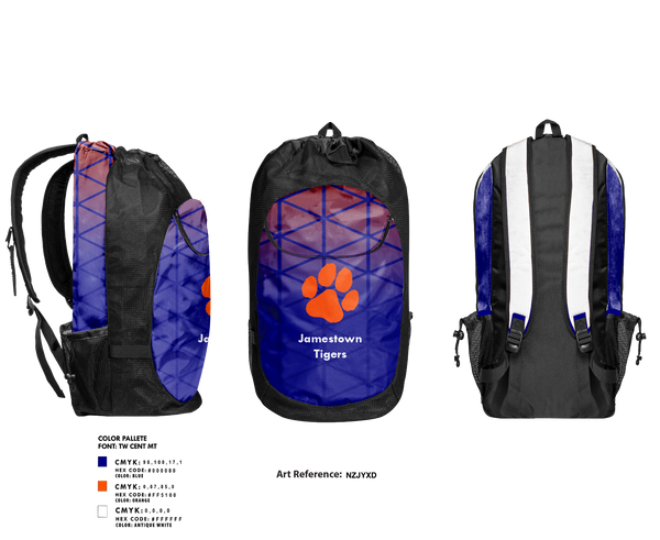 Gear Bag, Jamestown Middle School Basketball, Men's Basketball, Teamtime, Team time, sublimation, custom sports apparel, team uniforms, spirit wear, spiritwear, sports uniforms, custom shirts, team store, custom team store, fundraiser sports, apparel fundraiser