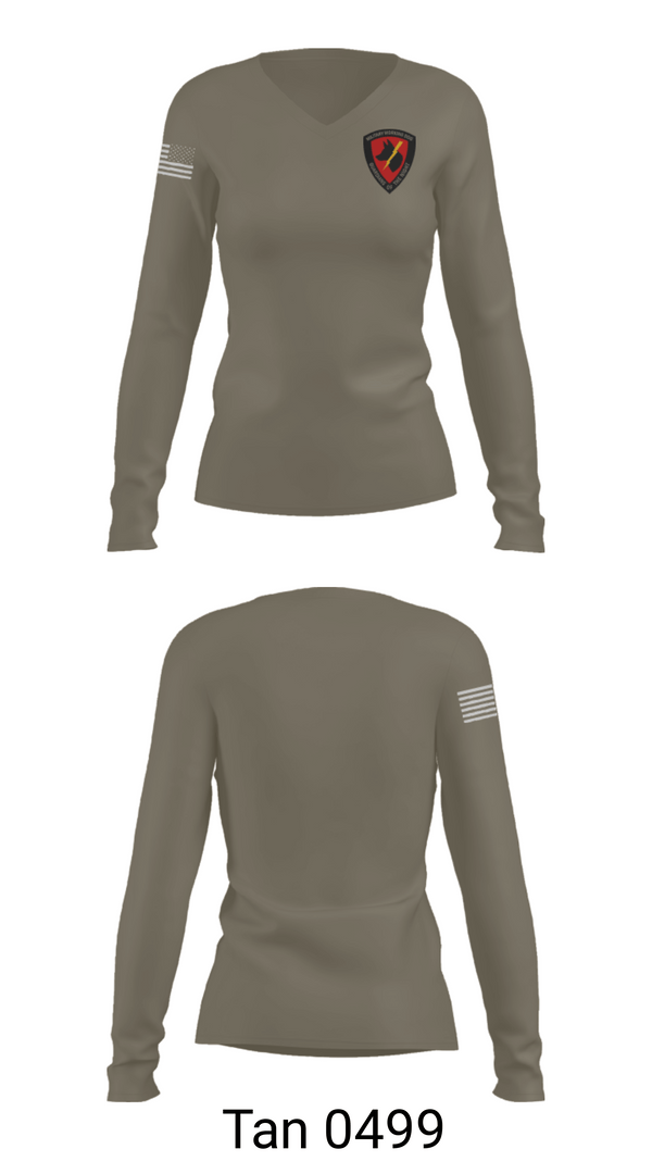 Women's Long Sleeve Vneck Shirt, Naval Base Kitsap K9 Unit, Navy, Teamtime, Team time, sublimation, custom sports apparel, team uniforms, spirit wear, spiritwear, sports uniforms, custom shirts, team store, custom team store, fundraiser sports, apparel fundraiser