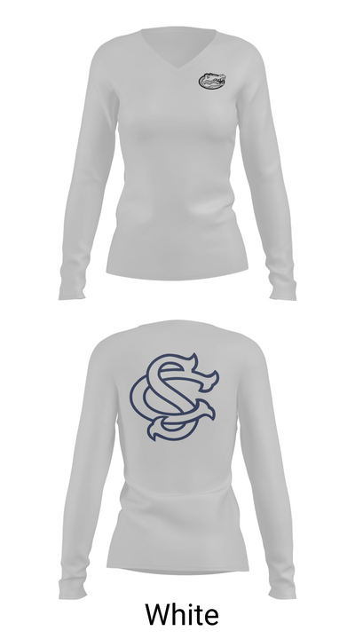 Spring Creek High School Basketball 45989238 Women's Long Sleeve V-neck Shirt -1 16