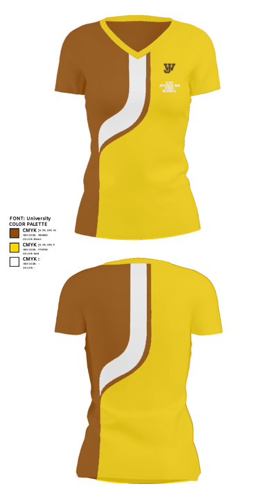 West Jefferson High School Baseball 31069787 Women's Short Sleeve V-neck Shirt - 32