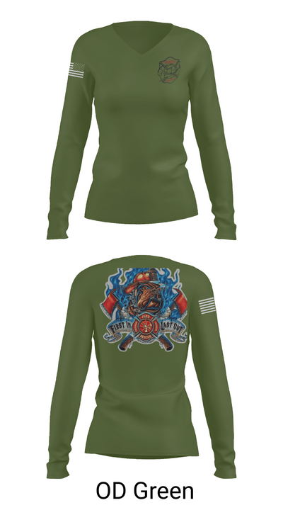 Golden Fire Dept. 85481633 Women's Long Sleeve V-neck Shirt -1 57