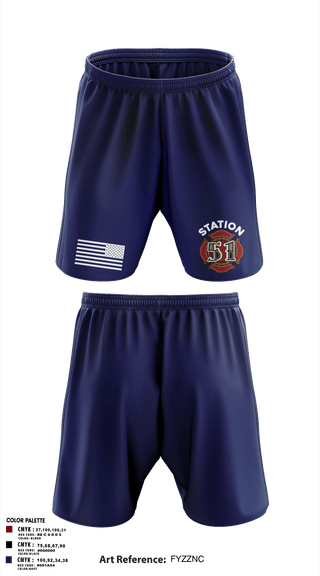 Athletic Shorts With Pockets, Station 51, Fire Department, Teamtime, Team time, sublimation, custom sports apparel, team uniforms, spirit wear, spiritwear, sports uniforms, custom shirts, team store, custom team store, fundraiser sports, apparel fundraiser