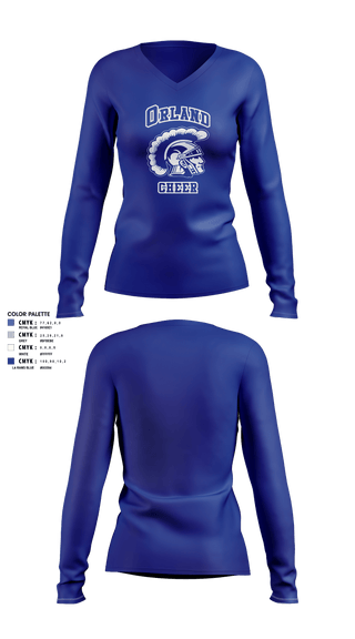 Womens Long Sleeve Vneck Shirt, Orland Jr Trojans Football, Football, Teamtime, Team time, sublimation, custom sports apparel, team uniforms, spirit wear, spiritwear, sports uniforms, custom shirts, team store, custom team store, fundraiser sports, apparel fundraiser