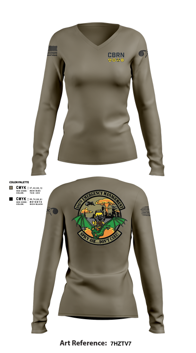106 Emergency Management 35910361 Women's Long Sleeve V-neck Shirt - 120