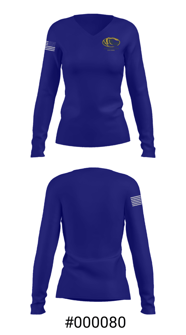Women's Long Sleeve Vneck Shirt, Inderkum High School Softball, Softball, Teamtime, Team time, sublimation, custom sports apparel, team uniforms, spirit wear, spiritwear, sports uniforms, custom shirts, team store, custom team store, fundraiser sports, apparel fundraiser