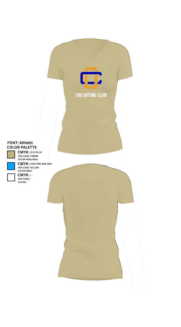 Womens Short Sleeve Vneck Shirt, The Outing Club, Spirit Store, Teamtime, Team time, sublimation, custom sports apparel, team uniforms, spirit wear, spiritwear, sports uniforms, custom shirts, team store, custom team store, fundraiser sports, apparel fundraiser