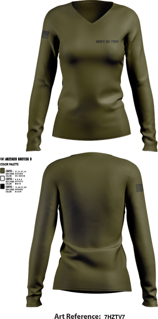 Womens Long Sleeve Vneck Shirt, CCSO’s The Tyner, Police, Teamtime, Team time, sublimation, custom sports apparel, team uniforms, spirit wear, spiritwear, sports uniforms, custom shirts, team store, custom team store, fundraiser sports, apparel fundraiser