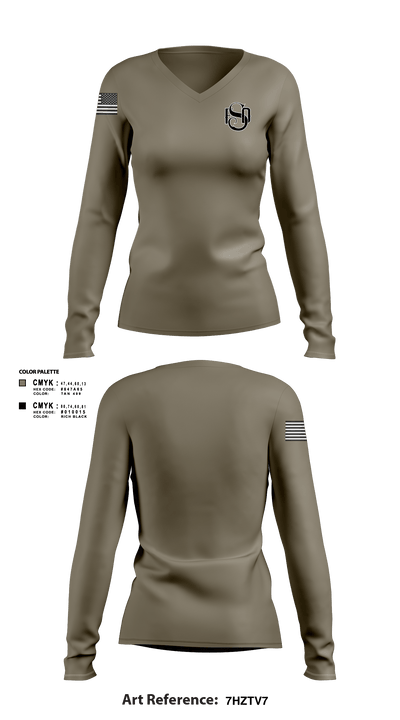 E72 8676839 Women's Long Sleeve V-neck Shirt - 2