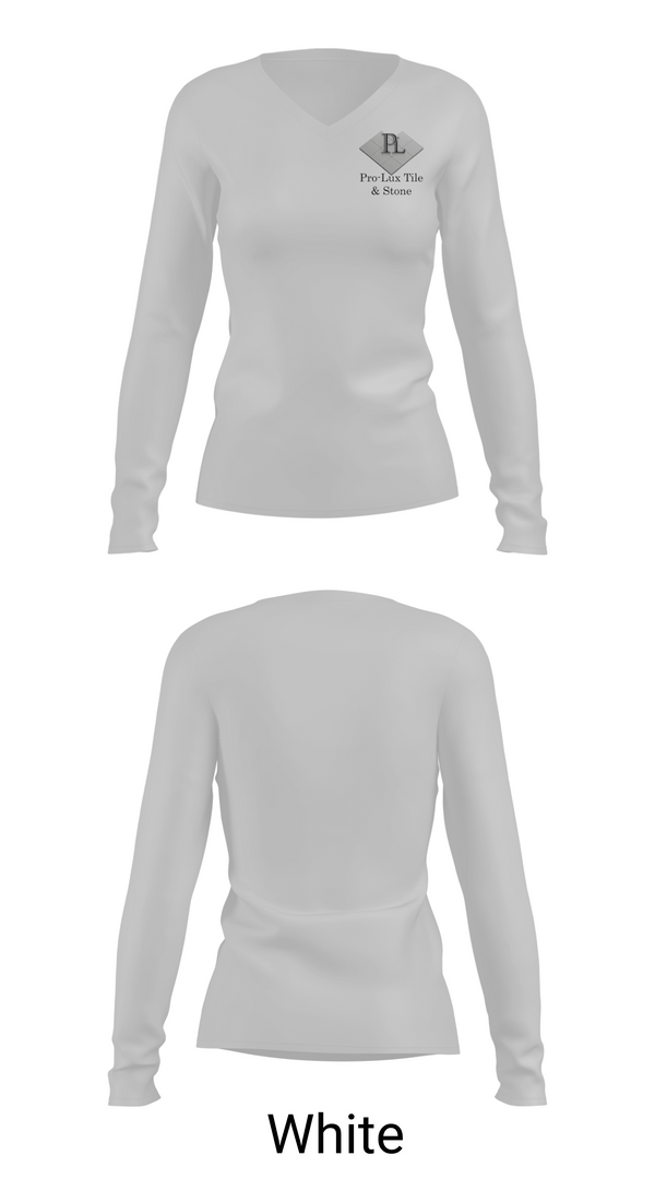 Womens Long Sleeve Vneck Shirt 1, Pro-Lux Tile & Stone, , Teamtime, Team time, sublimation, custom sports apparel, team uniforms, spirit wear, spiritwear, sports uniforms, custom shirts, team store, custom team store, fundraiser sports, apparel fundraiser