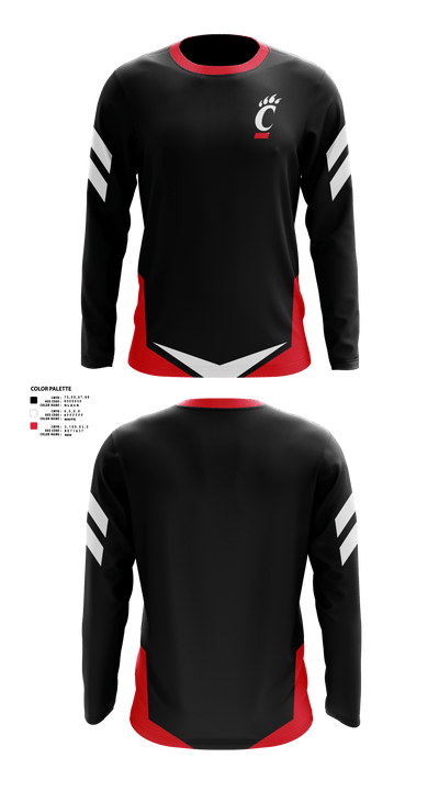University of Cincinnati Golf 25167109 Long Sleeve Performance Shirt - 40
