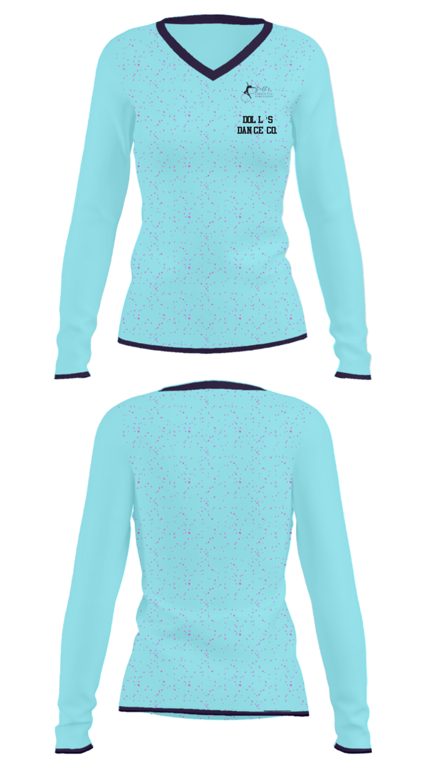 Women's Long Sleeve Vneck Shirt, Doll’s Dance Co., , Teamtime, Team time, sublimation, custom sports apparel, team uniforms, spirit wear, spiritwear, sports uniforms, custom shirts, team store, custom team store, fundraiser sports, apparel fundraiser