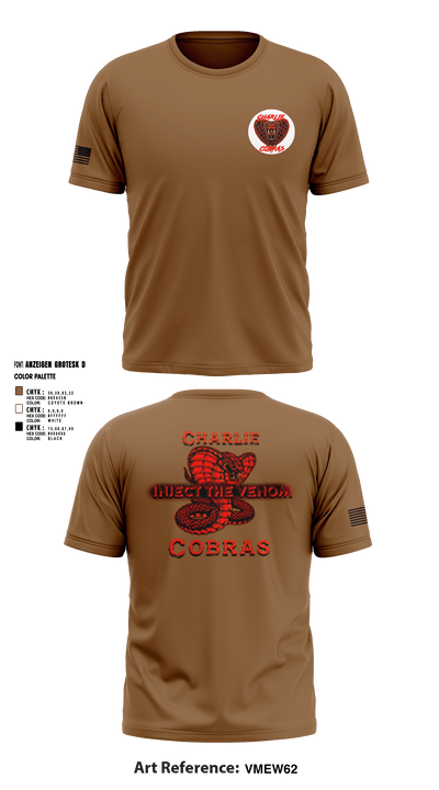 Charlie Company Cobras 69081058 Short Sleeve Performance Shirt - 1