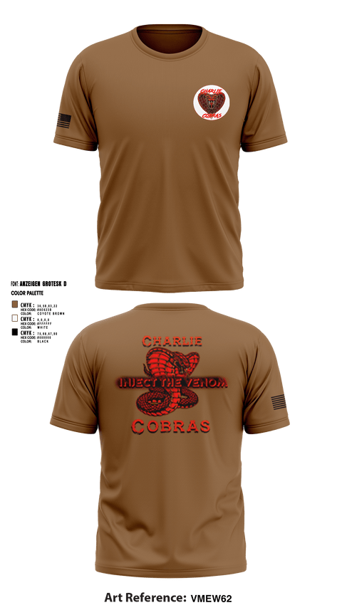 Short Sleeve Performance Shirt, Charlie Company Cobras, Army, Teamtime, Team time, sublimation, custom sports apparel, team uniforms, spirit wear, spiritwear, sports uniforms, custom shirts, team store, custom team store, fundraiser sports, apparel fundraiser