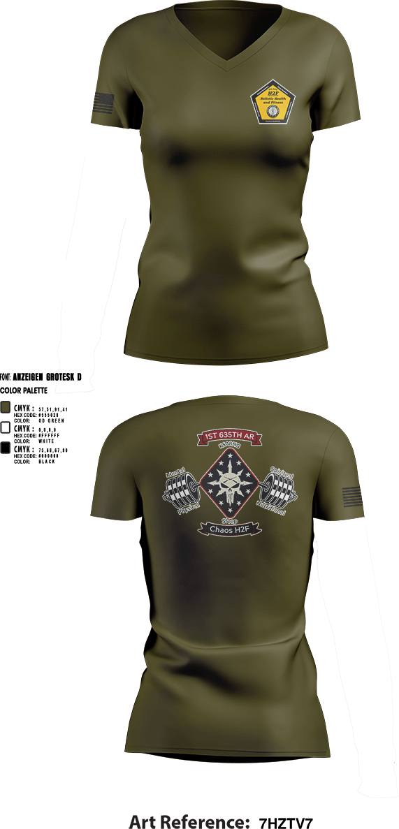 Womens Short Sleeve Vneck Shirt, Chaos Co, H2F, National Guard, Teamtime, Team time, sublimation, custom sports apparel, team uniforms, spirit wear, spiritwear, sports uniforms, custom shirts, team store, custom team store, fundraiser sports, apparel fundraiser