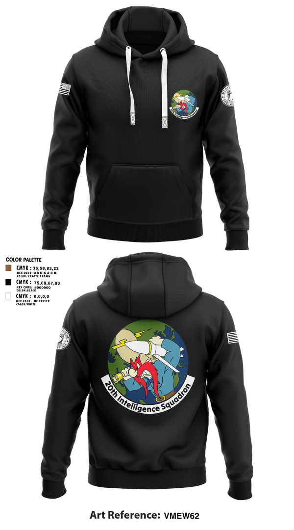 Hoodie, 20th Intelligence Squadron, Air Force, Teamtime, Team time, sublimation, custom sports apparel, team uniforms, spirit wear, spiritwear, sports uniforms, custom shirts, team store, custom team store, fundraiser sports, apparel fundraiser
