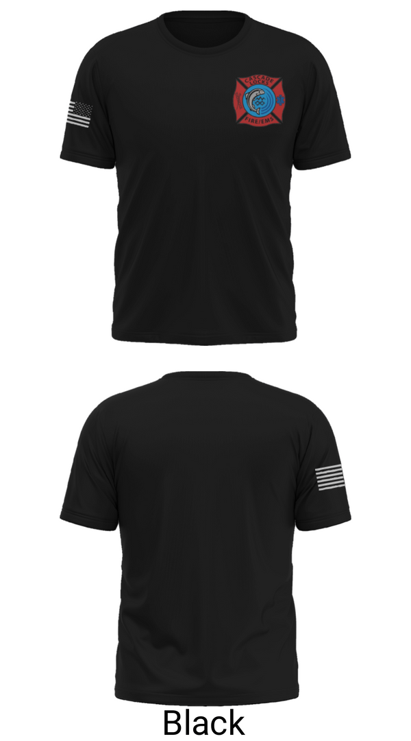 Old School Cotton Feel Shirt, Station 3Cascade Locks Fire & EMS, Fire Department, Teamtime, Team time, sublimation, custom sports apparel, team uniforms, spirit wear, spiritwear, sports uniforms, custom shirts, team store, custom team store, fundraiser sports, apparel fundraiser