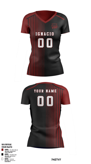 Women's Short Sleeve Vneck Shirt, Ignacio High School Volleyball, Women's Volleyball, Teamtime, Team time, sublimation, custom sports apparel, team uniforms, spirit wear, spiritwear, sports uniforms, custom shirts, team store, custom team store, fundraiser sports, apparel fundraiser
