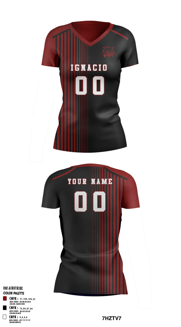 Women's Short Sleeve Vneck Shirt, Ignacio High School Volleyball, Women's Volleyball, Teamtime, Team time, sublimation, custom sports apparel, team uniforms, spirit wear, spiritwear, sports uniforms, custom shirts, team store, custom team store, fundraiser sports, apparel fundraiser