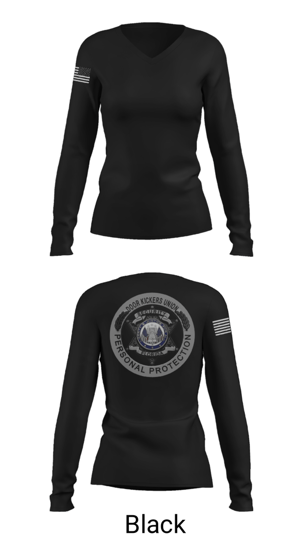 Womens Long Sleeve Vneck Shirt, DKU Protection, , Teamtime, Team time, sublimation, custom sports apparel, team uniforms, spirit wear, spiritwear, sports uniforms, custom shirts, team store, custom team store, fundraiser sports, apparel fundraiser