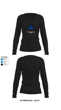 Port Chester High School Bowling 50203613 Women's Long Sleeve V-neck Shirt -1 34