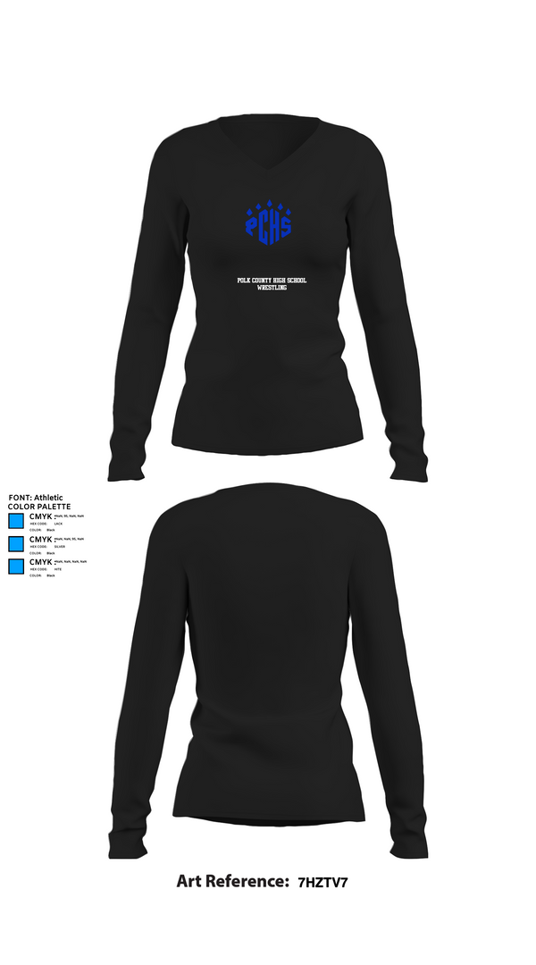 Womens Long Sleeve Vneck Shirt, Polk County High School Wrestling, Wrestling, Teamtime, Team time, sublimation, custom sports apparel, team uniforms, spirit wear, spiritwear, sports uniforms, custom shirts, team store, custom team store, fundraiser sports, apparel fundraiser