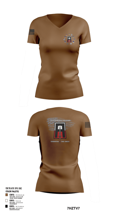 5th Armored Brigade 44800890 Women's Short Sleeve V-neck Shirt - 102