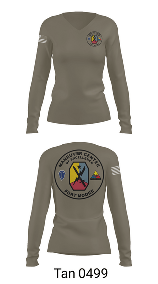 Womens Long Sleeve Vneck Shirt, Fort moore, , Teamtime, Team time, sublimation, custom sports apparel, team uniforms, spirit wear, spiritwear, sports uniforms, custom shirts, team store, custom team store, fundraiser sports, apparel fundraiser