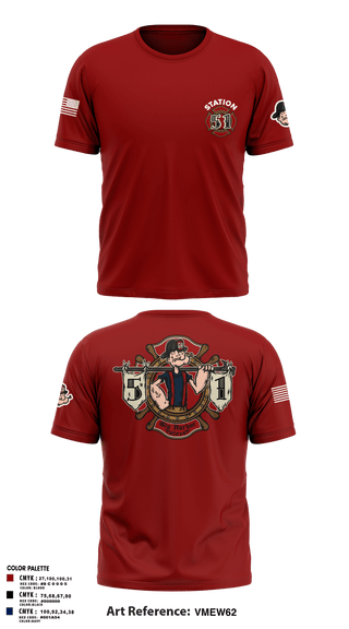 Short Sleeve Performance Shirt, Station 51, Fire Department, Teamtime, Team time, sublimation, custom sports apparel, team uniforms, spirit wear, spiritwear, sports uniforms, custom shirts, team store, custom team store, fundraiser sports, apparel fundraiser