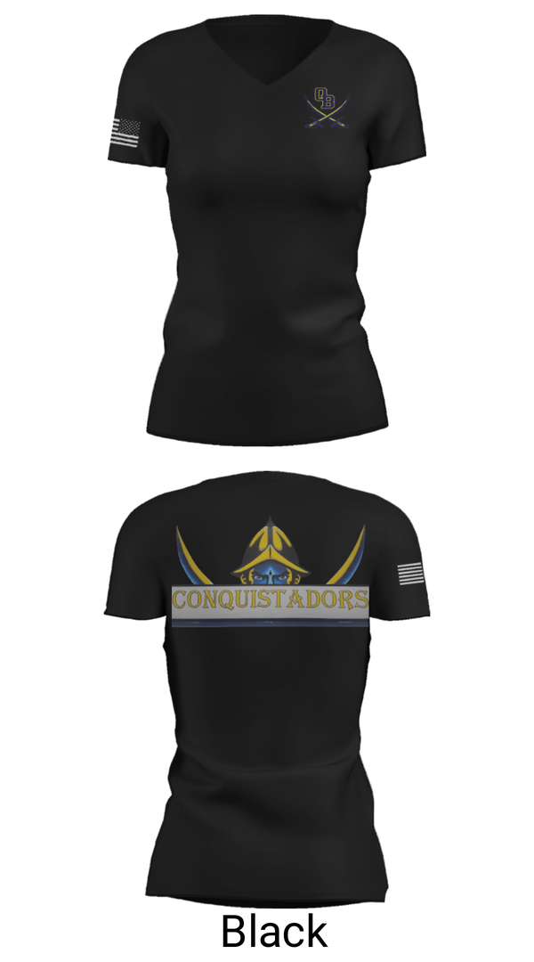 Women's Short Sleeve Vneck Shirt, Conquistadors, Softball, Teamtime, Team time, sublimation, custom sports apparel, team uniforms, spirit wear, spiritwear, sports uniforms, custom shirts, team store, custom team store, fundraiser sports, apparel fundraiser