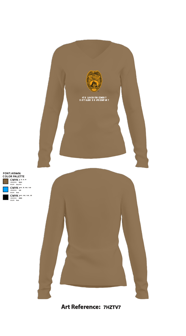 Women's Long Sleeve Vneck Shirt, 4th Law Enforcement Battalion Bravo Company, Marines, Teamtime, Team time, sublimation, custom sports apparel, team uniforms, spirit wear, spiritwear, sports uniforms, custom shirts, team store, custom team store, fundraiser sports, apparel fundraiser