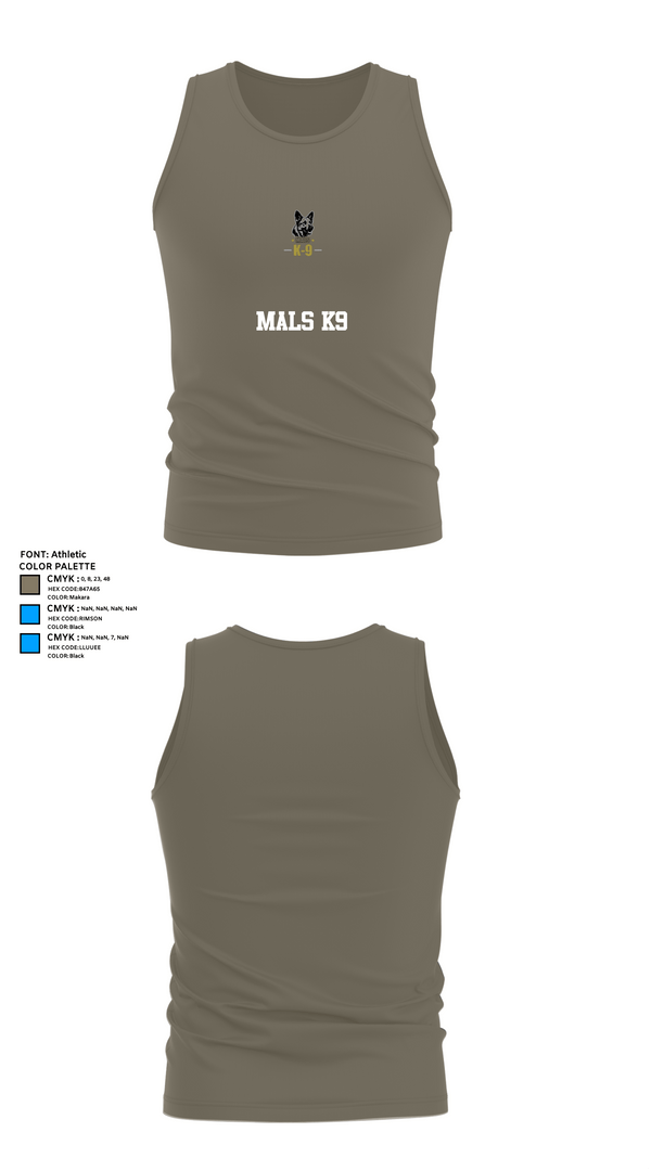 Tank Top, Mals K9, Army, Teamtime, Team time, sublimation, custom sports apparel, team uniforms, spirit wear, spiritwear, sports uniforms, custom shirts, team store, custom team store, fundraiser sports, apparel fundraiser