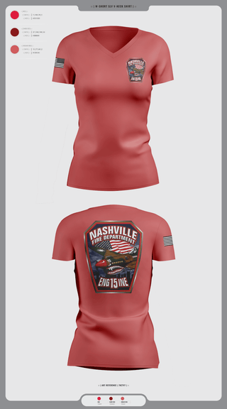 Womens Short Sleeve Vneck Shirt, Engine 15, , Teamtime, Team time, sublimation, custom sports apparel, team uniforms, spirit wear, spiritwear, sports uniforms, custom shirts, team store, custom team store, fundraiser sports, apparel fundraiser