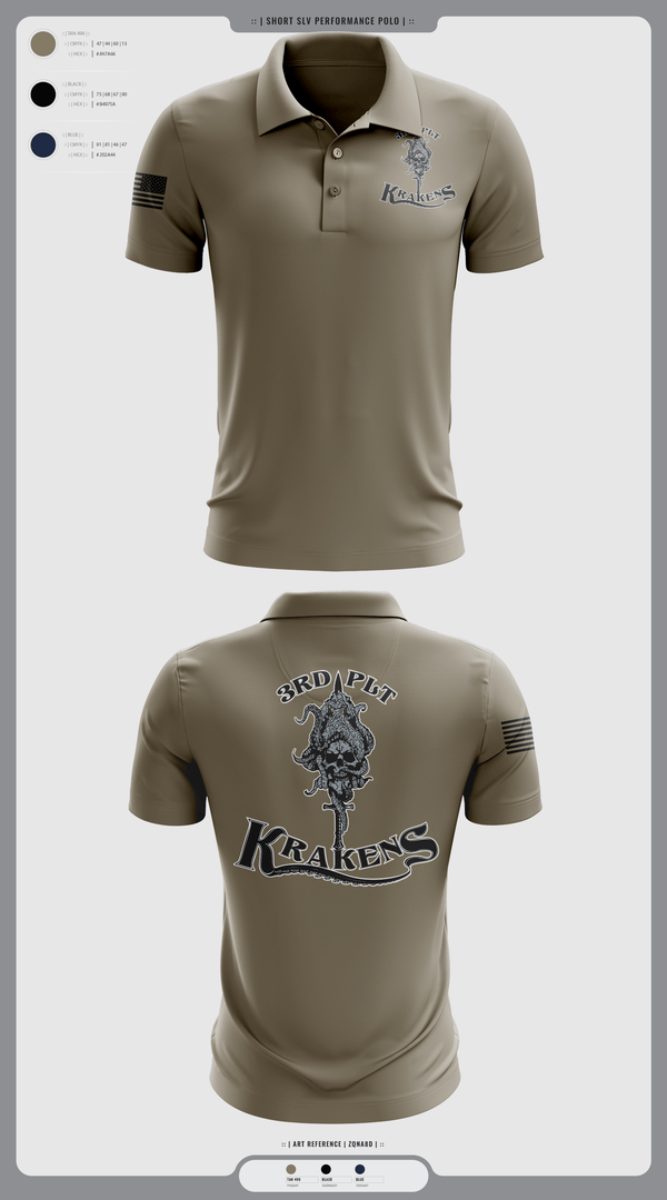 Short Sleeve Performance Polo, 3RD PLT95TH CBRN3rd plt, Army, Teamtime, Team time, sublimation, custom sports apparel, team uniforms, spirit wear, spiritwear, sports uniforms, custom shirts, team store, custom team store, fundraiser sports, apparel fundraiser