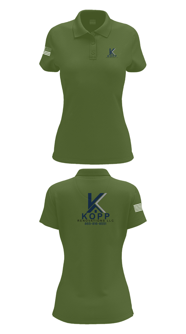 Womens Short Sleeve Performance Polo, Kopp Renovations, , Teamtime, Team time, sublimation, custom sports apparel, team uniforms, spirit wear, spiritwear, sports uniforms, custom shirts, team store, custom team store, fundraiser sports, apparel fundraiser