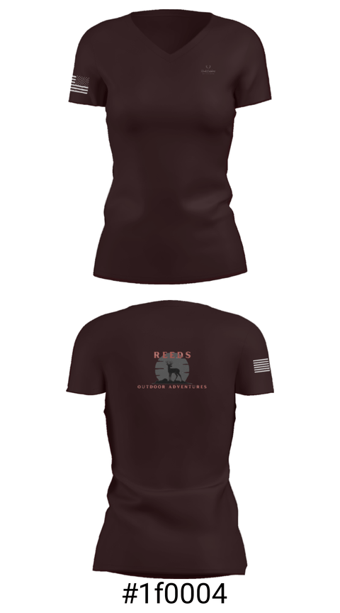 Women's Short Sleeve Vneck Shirt, Reeds Outdoor Adventures, , Teamtime, Team time, sublimation, custom sports apparel, team uniforms, spirit wear, spiritwear, sports uniforms, custom shirts, team store, custom team store, fundraiser sports, apparel fundraiser