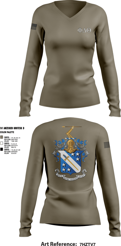 Phi Delta Theta 42794555 Women's Long Sleeve V-neck Shirt - 4