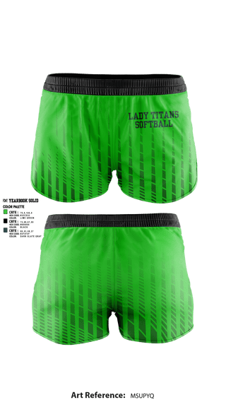 Womens Shorts, Lady Titans, Softball, Teamtime, Team time, sublimation, custom sports apparel, team uniforms, spirit wear, spiritwear, sports uniforms, custom shirts, team store, custom team store, fundraiser sports, apparel fundraiser