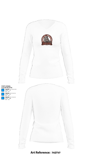 Women's Long Sleeve Vneck Shirt, Chestnut Log Middle School, , Teamtime, Team time, sublimation, custom sports apparel, team uniforms, spirit wear, spiritwear, sports uniforms, custom shirts, team store, custom team store, fundraiser sports, apparel fundraiser