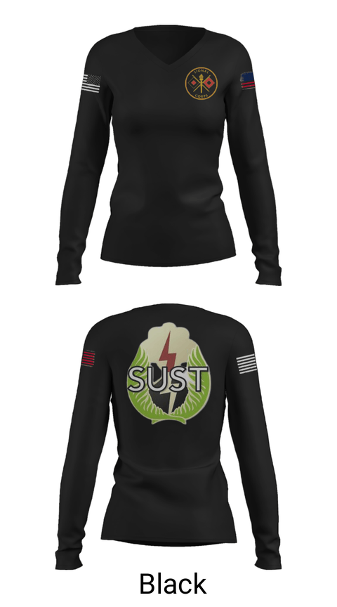Women's Long Sleeve Vneck Shirt, 25th Infantry Division Sustainment Brigade, Army, Teamtime, Team time, sublimation, custom sports apparel, team uniforms, spirit wear, spiritwear, sports uniforms, custom shirts, team store, custom team store, fundraiser sports, apparel fundraiser