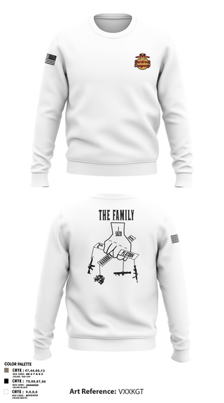 Crew Neck Sweatshirt, 2nd PLT A CO-The Family, Army, Teamtime, Team time, sublimation, custom sports apparel, team uniforms, spirit wear, spiritwear, sports uniforms, custom shirts, team store, custom team store, fundraiser sports, apparel fundraiser