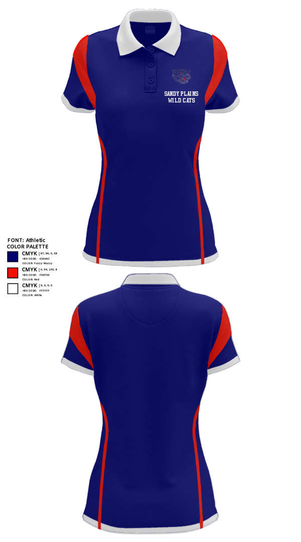 Women's Short Sleeve Performance Polo, Sandy Plains Wild Cats, Baseball, Teamtime, Team time, sublimation, custom sports apparel, team uniforms, spirit wear, spiritwear, sports uniforms, custom shirts, team store, custom team store, fundraiser sports, apparel fundraiser