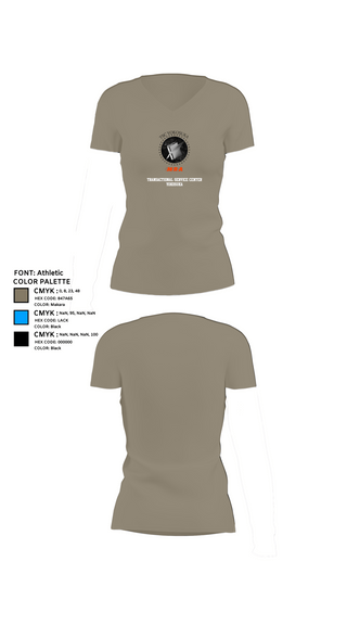 Womens Short Sleeve Vneck Shirt, Transactional Service Center Yokosuka, Navy, Teamtime, Team time, sublimation, custom sports apparel, team uniforms, spirit wear, spiritwear, sports uniforms, custom shirts, team store, custom team store, fundraiser sports, apparel fundraiser