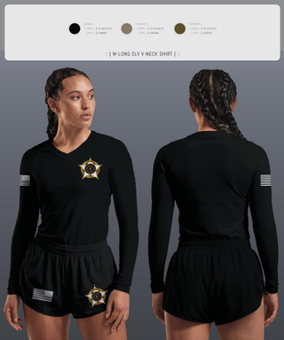 Womens Long Sleeve Vneck Shirt, Deputy Cleveland, Police, Teamtime, Team time, sublimation, custom sports apparel, team uniforms, spirit wear, spiritwear, sports uniforms, custom shirts, team store, custom team store, fundraiser sports, apparel fundraiser