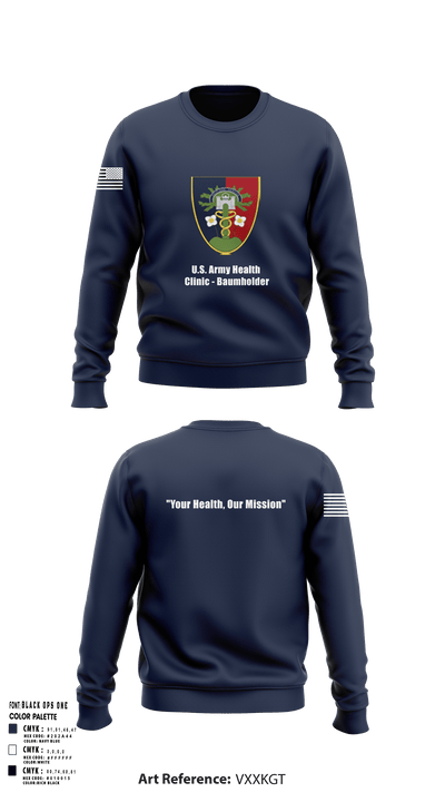 U.S. Army Health Clinic - Baumholder 42265508 Crew Neck Sweatshirt - 142