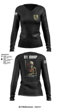 1/11 acr 73255623 Women's Long Sleeve V-neck Shirt - 6
