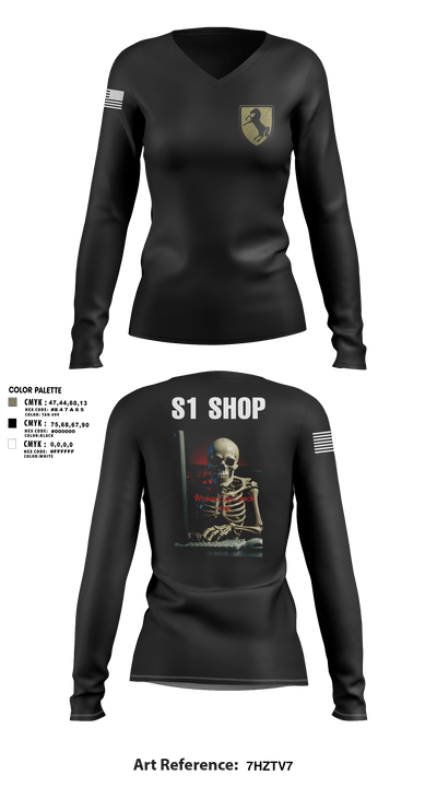 1/11 acr 73255623 Women's Long Sleeve V-neck Shirt - 6