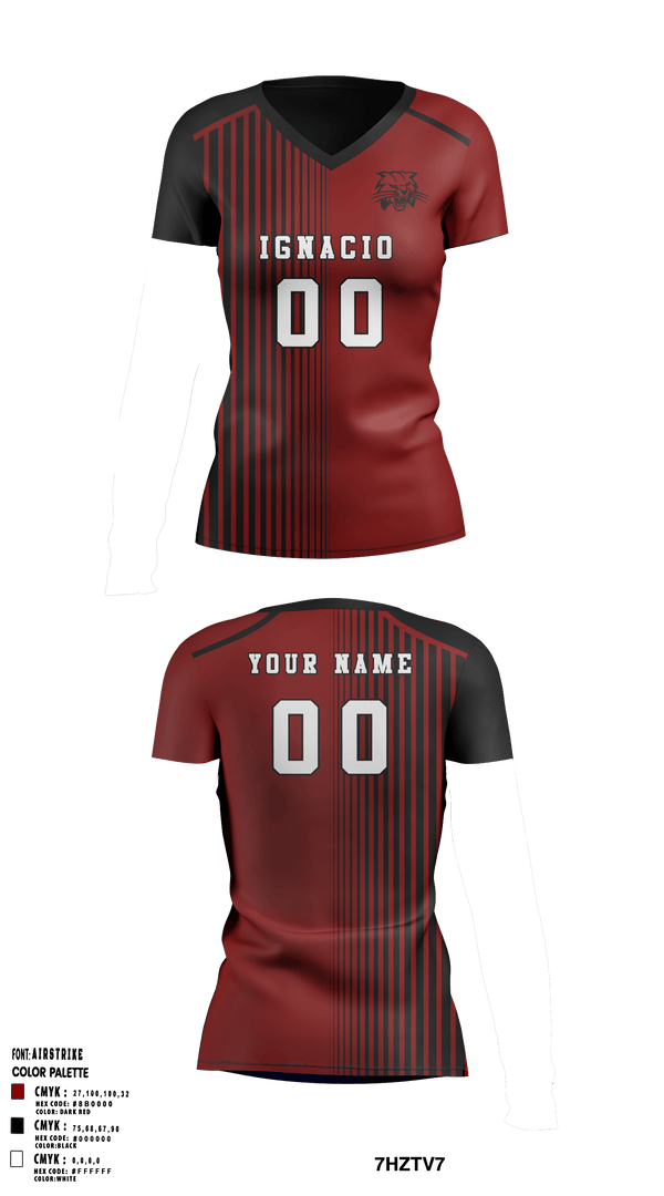 Women's Short Sleeve Vneck Shirt, Ignacio High School Volleyball, Women's Volleyball, Teamtime, Team time, sublimation, custom sports apparel, team uniforms, spirit wear, spiritwear, sports uniforms, custom shirts, team store, custom team store, fundraiser sports, apparel fundraiser